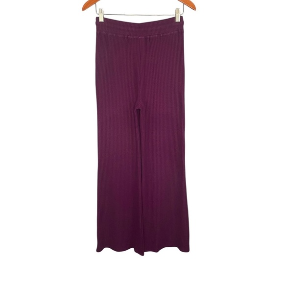Beyond Yoga Free Style Wide Leg Pants Waffle Knit Aubergine Purple NWT - Picture 3 of 11